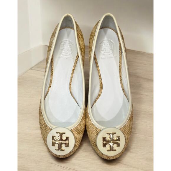 Tory Burch Reva Raffia Straw Ballet Flats – Size 7 M - Picture 3 of 7
